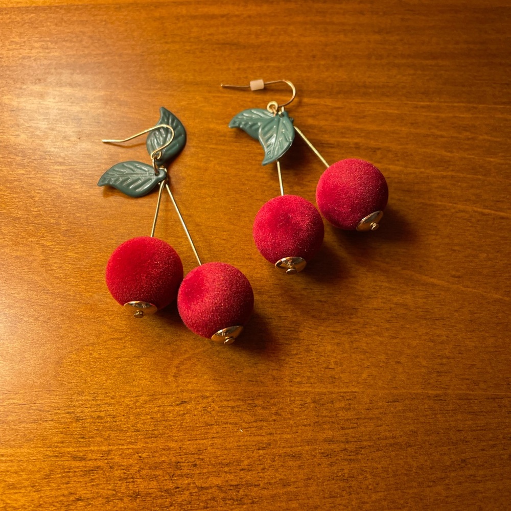 Cherry drop earrings